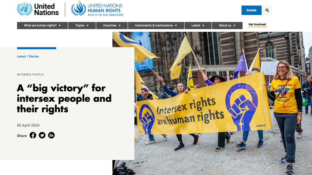 Office of the High Commissioner for Human Rights. ‘A “Big Victory” for Intersex People and Their Rights’. OHCHR. 5 April 2024.